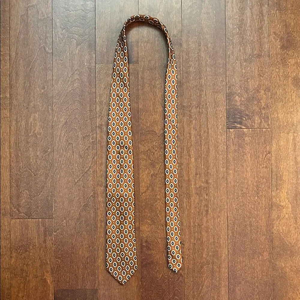 Jos. A. Bank 100% Silk Rust and Navy Woven Tie